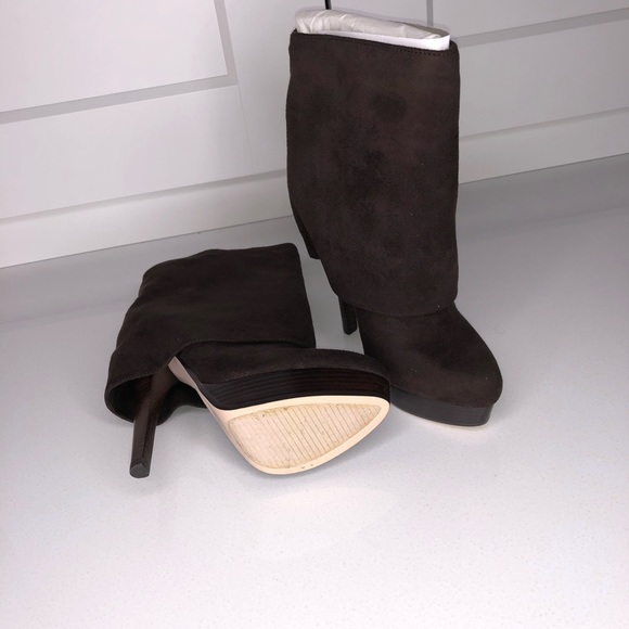 Bebe Nadine dark brown folded boots size 5 NWT - Picture 8 of 12